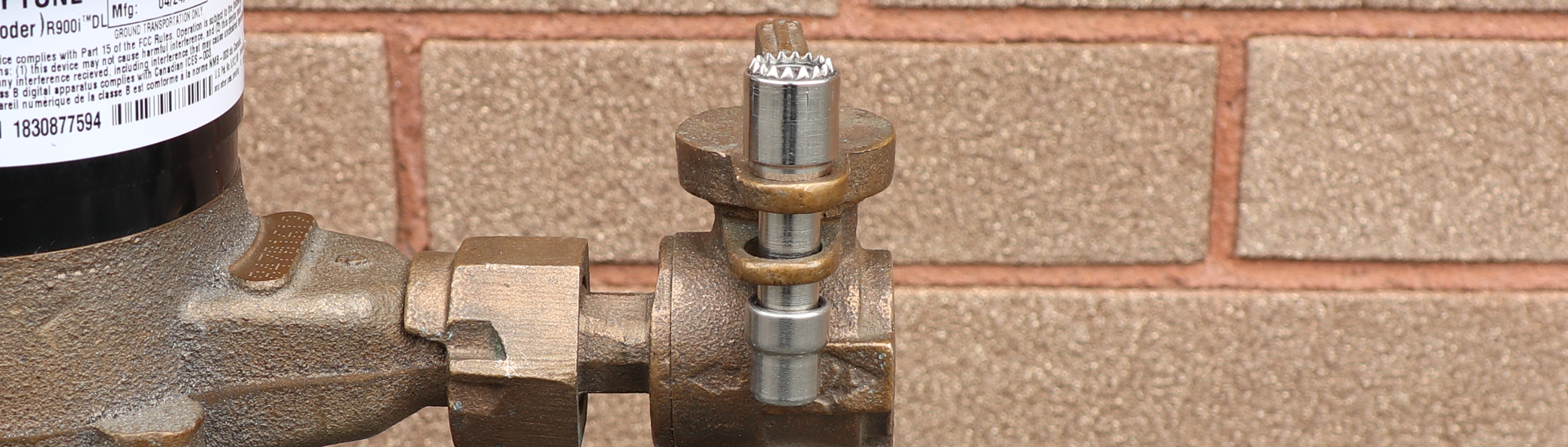 Water Meter Secured with Barrel Lock and End Cap